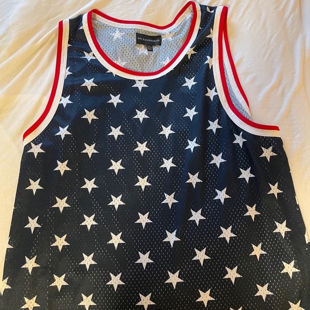 Red White & Blue Star Basketball Tank